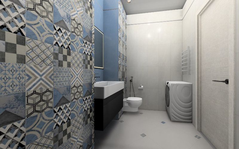 Совмещенный санузел Онда в стиле пэчворк Совмещенный санузел Онда в стиле пэчворк