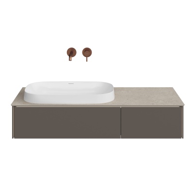 Тумба Magica/Маджика подвесная 120, 2 ящика, вечерний серый матовый Тумба Magica/Маджика подвесная 120, 2 ящика, вечерний серый матовый