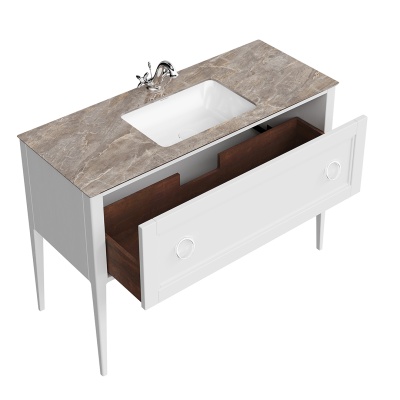 Тумба Plaza Classic/Плаза Классик напольная 1 ящик 120, белая матовая Тумба Plaza Classic/Плаза Классик напольная 1 ящик 120, белая матовая