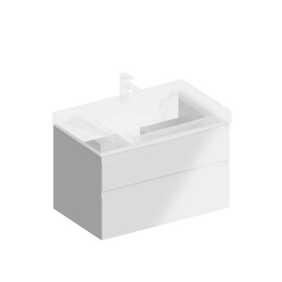 Тумба Cubo/Кубо подвесная с ящиками 80, белая глянцевая Тумба Cubo/Кубо подвесная с ящиками 80, белая глянцевая