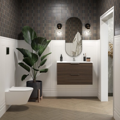 Тумба Piano/Пиано подвесная с ящиками 85, дымчатый вяз