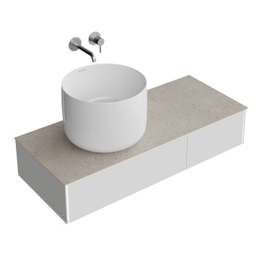 Тумба Magica/Маджика подвесная 120, 2 ящика, утренний серый матовый     