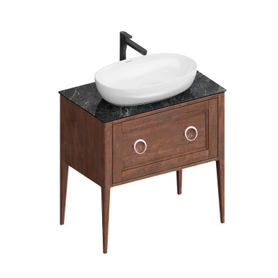 Тумба Plaza Classic/Плаза Классик напольная 1+1 ящик 80, орех матовый Тумба Plaza Classic/Плаза Классик напольная 1+1 ящик 80, орех матовый