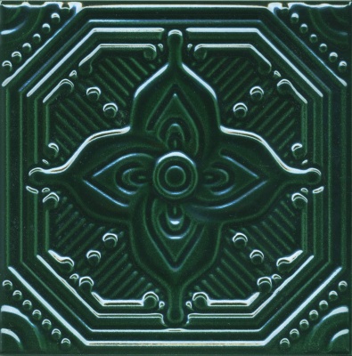Декор Салинас зеленый глянцевый 15x15x0,69