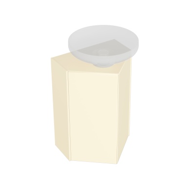 Тумба-модуль Caravan/Караван под раковину со столешницей без боковин, подвесная 50, нажимное открывание, сливочная матовая