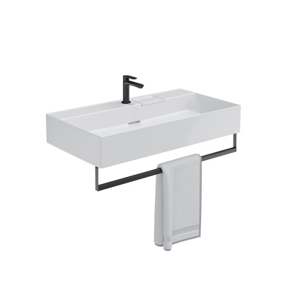 Раковина LOGICA мебельная\подвесная с одним отверстием 90, белая глянцевая