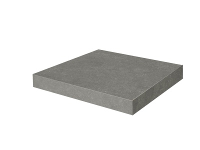 Ступень клееная угловая Касабланка HP серый тёмный матовый обрезной 33x33x0,9