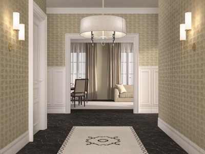 Обои виниловые Геометрия мотив, бежевый, золотой