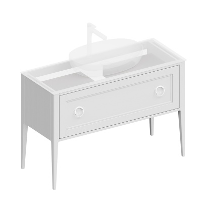 Тумба Plaza Classic/Плаза Классик напольная 1+1 ящик 120, белая матовая Тумба Plaza Classic/Плаза Классик напольная 1+1 ящик 120, белая матовая