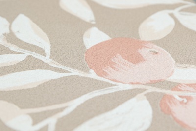 Обои виниловые на флизелиновой основе Шафран мотив, бежевый, апельсины Обои виниловые на флизелиновой основе Шафран мотив, бежевый, апельсины