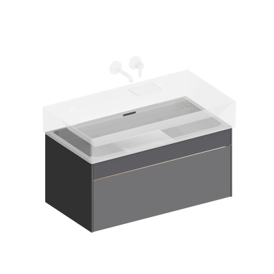 Тумба Logica/Лоджика подвесная 2 ящика 90 см, стальной серый Тумба Logica/Лоджика подвесная 2 ящика 90 см, стальной серый