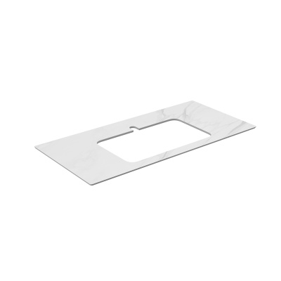 Столешница из керамогранита для раковин, встраиваемых сверху, Монте Тиберио 100 см, белый натуральный Столешница из керамогранита для раковин, встраиваемых сверху, Монте Тиберио 100 см, белый натуральный