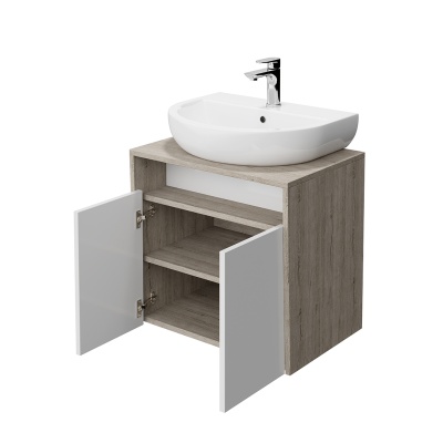 Тумба Pro/Про подвесная 2 дверцы 60, белая глянцевая Тумба Pro/Про подвесная 2 дверцы 60, белая глянцевая