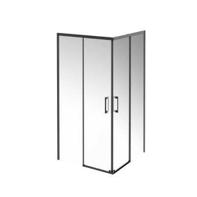 Душевой уголок Vetro/Ветро, раздвижной, квадратный, 100х100х195, матовый черный Душевой уголок Vetro/Ветро, раздвижной, квадратный, 100х100х195, матовый черный