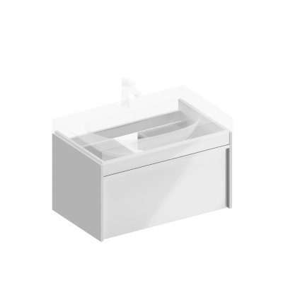 Тумба Modula/Модула подвесная 80 с ящиком 1+1, белая глянцевая