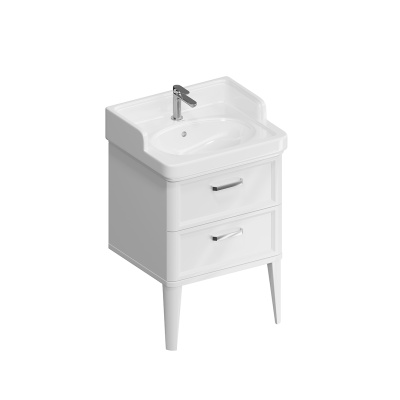 Тумба Pompei/Помпеи напольная с 2 ящиками 60, белая глянцевая