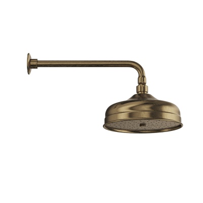 Душевая лейка Muse/Муза "тропический дождь" с кронштейном, потертая бронза