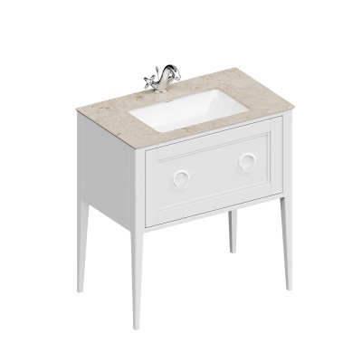 Тумба Plaza Classic/Плаза Классик напольная с ящиком 80, белая матовая Тумба Plaza Classic/Плаза Классик напольная с ящиком 80, белая матовая