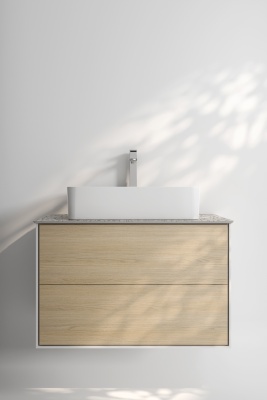 Тумба Plaza Modern/Плаза Модерн подвесная 80, нажимное открывание, 2 ящика, дуб виченца Тумба Plaza Modern/Плаза Модерн подвесная 80, нажимное открывание, 2 ящика, дуб виченца