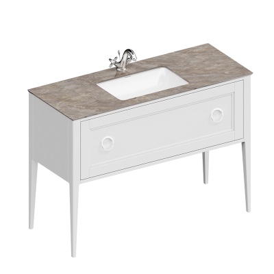 Тумба Plaza Classic/Плаза Классик напольная 1 ящик 120, белая матовая Тумба Plaza Classic/Плаза Классик напольная 1 ящик 120, белая матовая