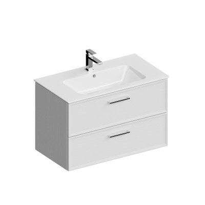 Тумба Piano Classic/Пиано Классик подвесная 85 см, 2 ящика, ясень белый матовый Тумба Piano Classic/Пиано Классик подвесная 85 см, 2 ящика, ясень белый матовый