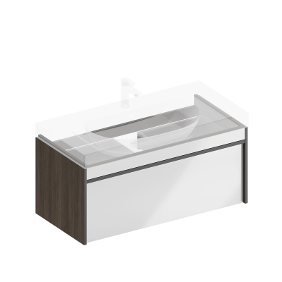 Тумба MODULA подвесная 100 с ящиком 1+1, арабика