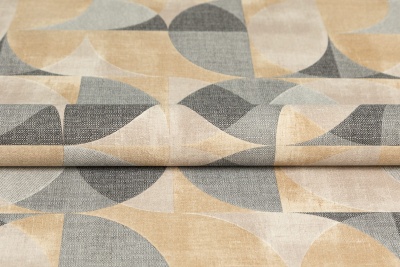 Обои виниловые на флизелиновой основе Шафран мотив, черный, круги