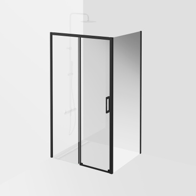 Душевая дверь Vetro/Ветро, раздвижная, 110х195, матовый черный Душевая дверь Vetro/Ветро, раздвижная, 110х195, матовый черный