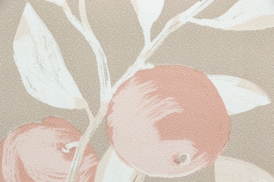 Обои виниловые на флизелиновой основе Шафран мотив, бежевый, апельсины Обои виниловые на флизелиновой основе Шафран мотив, бежевый, апельсины