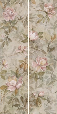 Панно Магнолия 1 матовый 60x120x0,9 из 4 частей (30х60)