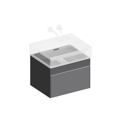 Тумба Logica/Лоджика подвесная 2 ящика 60 см, стальной серый Тумба Logica/Лоджика подвесная 2 ящика 60 см, стальной серый