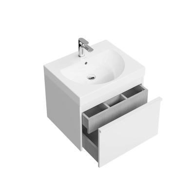 Тумба Modula/Модула подвесная 60 с ящиком 1+1, белая глянцевая