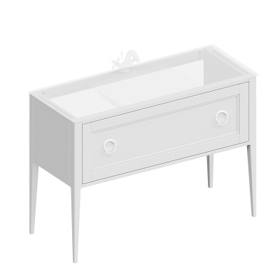 Тумба Plaza Classic/Плаза Классик напольная 1 ящик 120, белая матовая Тумба Plaza Classic/Плаза Классик напольная 1 ящик 120, белая матовая