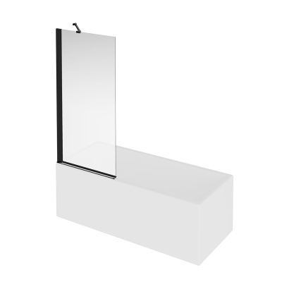 Шторка на ванну Vetro/Ветро, распашная 80х150, матовый черный Шторка на ванну Vetro/Ветро, распашная 80х150, матовый черный