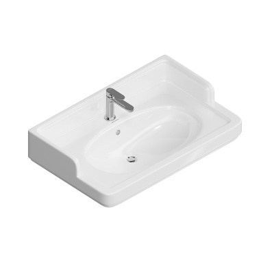 Раковина Pompei/Помпеи подвесная/мебельная 80, белая глянцевая