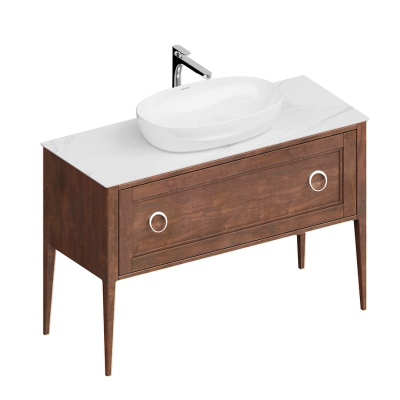 Тумба Plaza Classic/Плаза Классик напольная 1+1 ящик 120, орех матовый Тумба Plaza Classic/Плаза Классик напольная 1+1 ящик 120, орех матовый