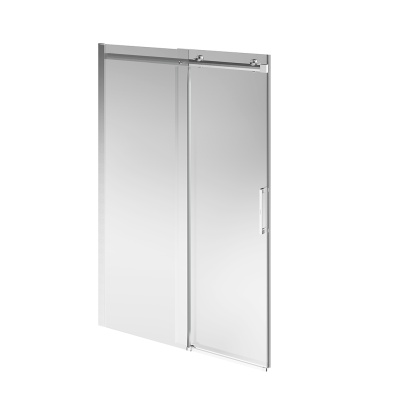 Душевая дверь Cristallo/Кристалло, раздвижная с функцией плавного открывания и закрывания, 140х210, брашированный никель, упаковка 1/2