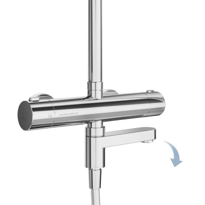 Душевая колонна Fonte/Фонте на 3 потока с поворотным изливом с термостатическим смесителем, хром