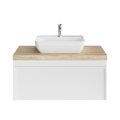 Тумба MODULA подвесная 100 с ящиком 1+1, белая глянцевая Тумба MODULA подвесная 100 с ящиком 1+1, белая глянцевая