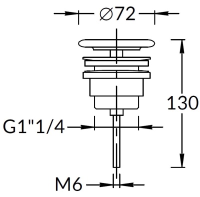 Донный клапан с керамической крышкой, белый глянцевый Донный клапан с керамической крышкой, белый глянцевый