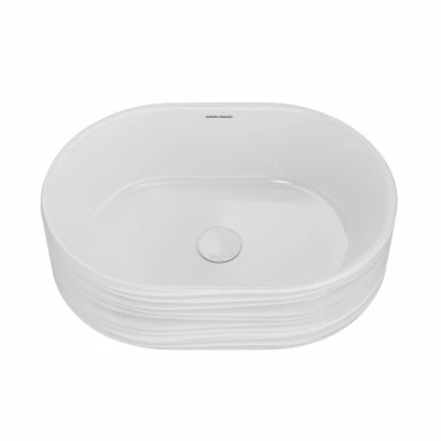 Раковина ARTBASIN Sabbia накладная 50, белая глянцевая