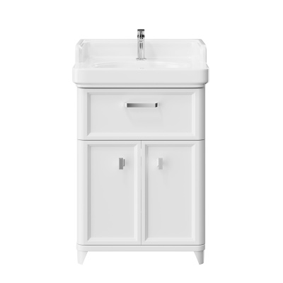 Тумба POMPEI напольная с ящиком и дверцами 60, белая глянцевая