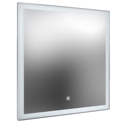 Зеркало с LED-подсветкой 80, белое глянцевое