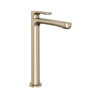 Смеситель для раковины OLE однорычажный высокий без донного клапана, золотой атласный Смеситель для раковины OLE однорычажный высокий без донного клапана, золотой атласный