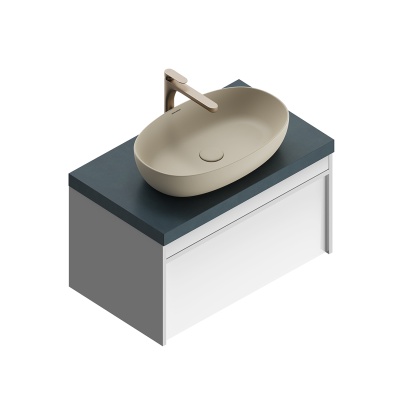 Тумба MODULA подвесная 80 с ящиком 1+1, белая глянцевая Тумба MODULA подвесная 80 с ящиком 1+1, белая глянцевая