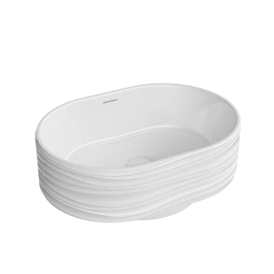 Раковина ARTBASIN Sabbia накладная 50, белая глянцевая