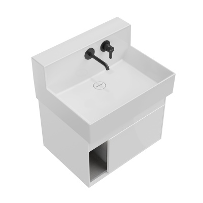 Тумба LOGICA M подвесная 2 выдвижных ящика 65, белоснежный Тумба LOGICA M подвесная 2 выдвижных ящика 65, белоснежный