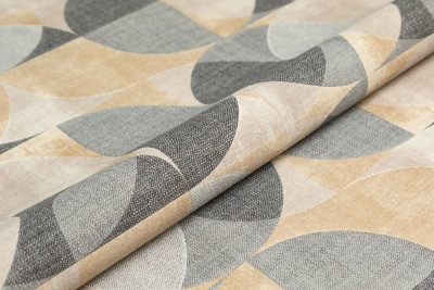 Обои виниловые на флизелиновой основе Шафран мотив, черный, круги