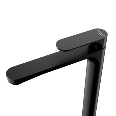 Смеситель для раковины OLE однорычажный высокий без донного клапана, матовый черный