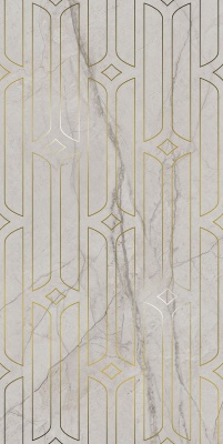 Декор Ифран серый светлый глянцевый обрезной 60x119,5x0,9